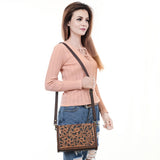 ADBGA614 Tooled Leather Western Crossbody Bag-Floral Handcrafted Shoulder Purse