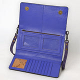 ADBG1712 Genuine Leather Wallet Bag with White Western Stitching & Adjustable Strap