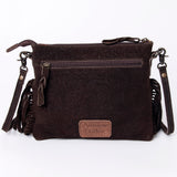 LC-ADBG109 Tooled Leather & Embossed Suede Crossbody Bag with Fringe-American Darling