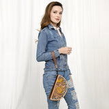 LC-ADBG1433 Taco Hand Tooled Genuine Western Leather Women Bag