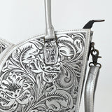 ADBG1473 Hand-Tooled Leather Tote Bag - Western Floral Dual Carry by American Darling
