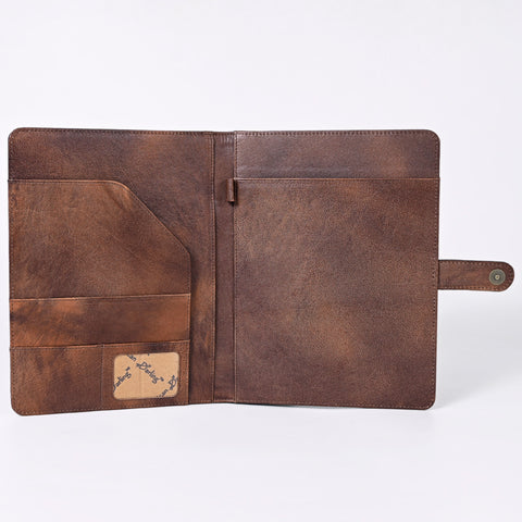 ADBG1040 American Darling Hand-Tooled Floral Genuine Leather Western Portfolio Bag