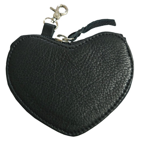 ADCHM120 American Darling Genuine Leather Heart Zipper Bag Charm