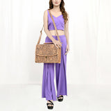 ADBG1437 Handtooled Leather Messenger Bag - Floral Carved Western Satchel