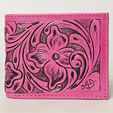 LC-ADBG1236I Hand-Tooled Leather Wallet - Western Floral Bifold Design