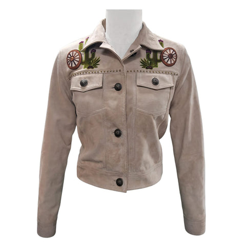 ADJKT107 American Darling Women Western Embroidered Suede Leather Jacket