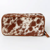 LC-ADBGA318 Genuine Hair-On Cowhide Rectangular Leather Jewelry Case Western Organizer