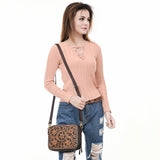 ADBGA599 Genuine Leather Floral Tooled Western Crossbody Bag-Handcrafted
