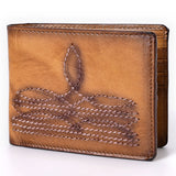 ADBGM529 Suede Western Bifold Wallet - Embroidered Leather Mens Cowboy Wallet