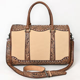 ADBG1765 Hand-Tooled Western Leather Duffel Bag Floral Cowhide Travel Satchel by American Darling