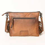 LC-ADBG109 Hair-On Cowhide Leather Crossbody Bag with Fringe-Western Style by American Darling