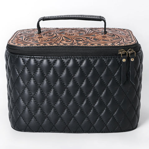 ADBGA747 American Darling Quilted Hand Tooled Floral Carved Genuine Leather Jewelry Case