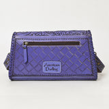 ADBG1134 Hand-Tooled Western Leather Crossbody Wallet-Genuine Cowhide Bag by American Darling