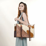 LC-ADBGZ201 Tote Hair On Genuine Western Leather Women Bag