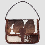 ADBGM403 Hair-On Cowhide Hobo Bag with Braided Leather Trim - American Darling