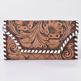 KBG154 WALLET Harness Skirting Leather with Hand Carving Ladies Bag H4.5XW9   KBG154