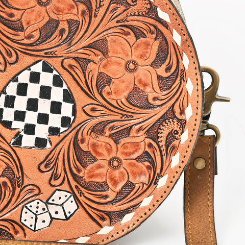 OHA161 Canteen Hair on Genuine Western Leather Women Bag