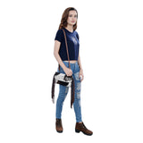 ADBG1283 Cowhide Crossbody Bag with Brown Fringe and Leather Strap