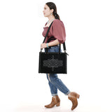 ADBG1553B Tote Genuine Western Suede Leather women bag