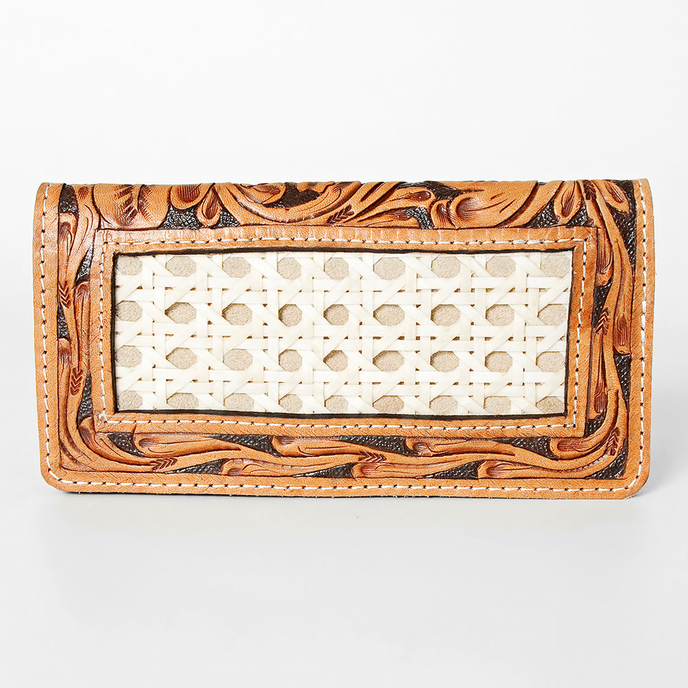 ADBG488 Western Tooled Leather Clutch with Maribel Genuine Cowhide Crossbody Bag by American Darling