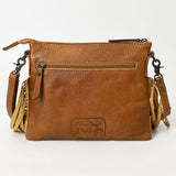 LC-ADBG109 Hair-On Cowhide Leather Crossbody Bag with Fringe-Western Style by American Darling
