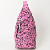 ADBG1443C Tooled Leather Western Sling Bag - Bold Pink Crossbody