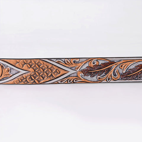 ADBLF358 Beautifully Hand Tooled Genuine American Leather Belt Men and Women