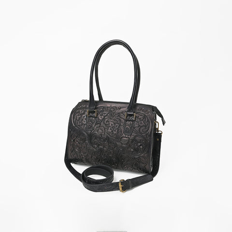 ADBG1483 American Darling Hand-Tooled Leather Duffel Bag | Floral Carved Travel Carryall