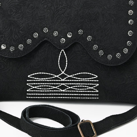 ADBG1797 American Darling Small Cross body Bag - Handcrafted Damascus Embossed Western Leather Purse