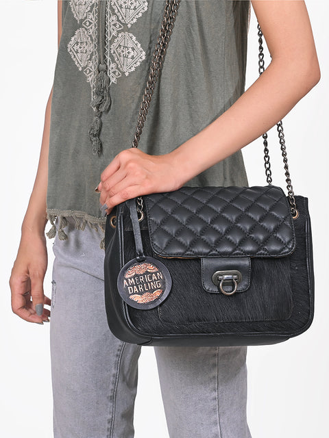 ADBG1867 Crossbody Hair on Genuine Leather Women Bag