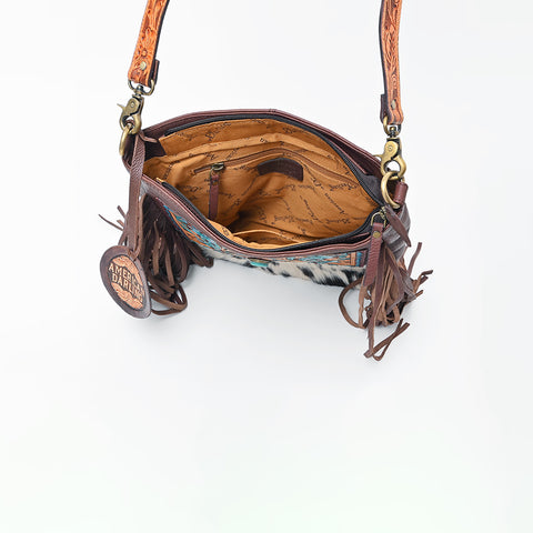 ADBG1891 Crossbody Hand Tooled Hair on Genuine Leather Women Bag