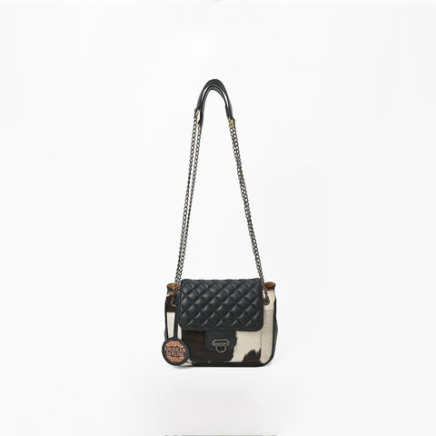 ADBG1949 American Darling Hair On Hide Quilted Leather Chain Strap Crossbody Bag