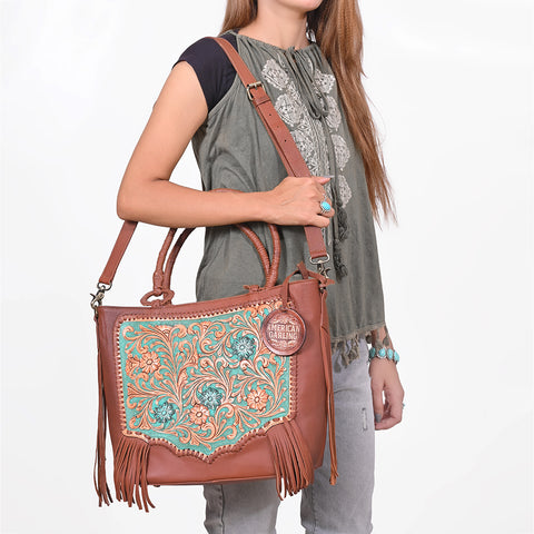 ADBGA1010 Crossbody Hand Tooled  Genuine Leather Women Bag