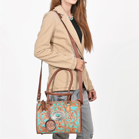 ADBGA1045 Speedy Bag Hand Tooled  Genuine Leather Women Bag