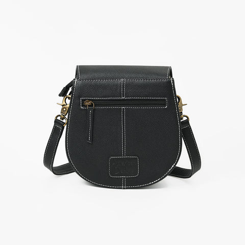 Official PRCA & NFR Licensed Collection® Black Pebble Leather Card Embellished Crossbody Bag