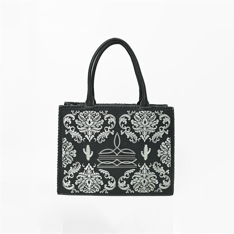 ADBGA883 American Darling Embroidered Genuine Leather Western Tote Bag