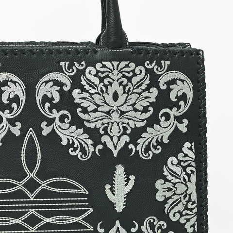ADBGA883 American Darling Embroidered Genuine Leather Western Tote Bag