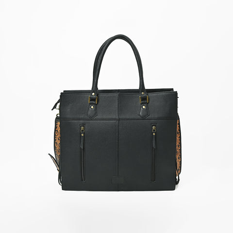 ADBGA984 American Darling Fringe Hairon & Harness Leather Tote