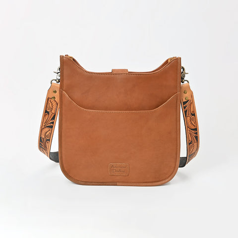 Showground Rodeo Genuine Leather Black Embroidered Crossbody Bag