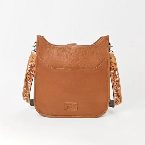 Showground Rodeo Genuine Leather White Embroidered Crossbody Bag