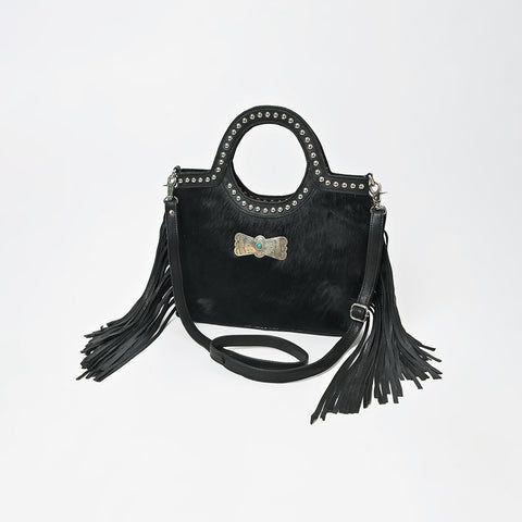 ADBGM836 American Darling Leather Studded Fringe Tote Handbag