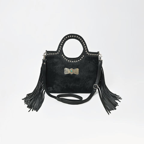 ADBGM836 American Darling Leather Studded Fringe Tote Handbag