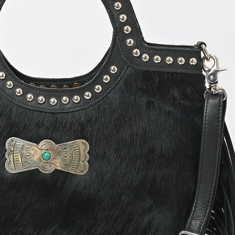 ADBGM836 American Darling Leather Studded Fringe Tote Handbag