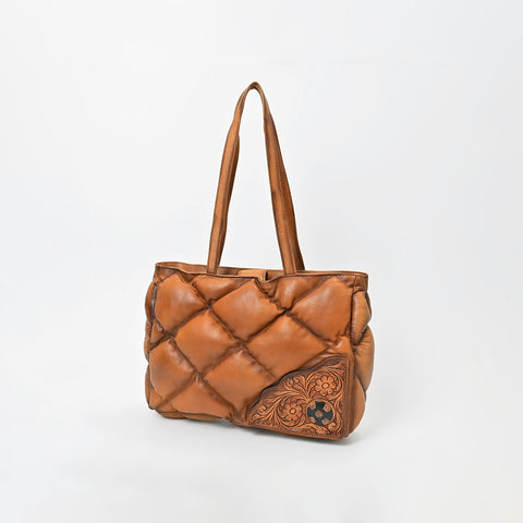 ADBGM840 American Darling Quilted Leather Western Shoulder Bag with Tooled Accent