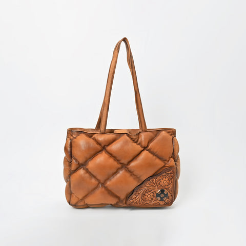 ADBGM840 American Darling Quilted Leather Western Shoulder Bag with Tooled Accent