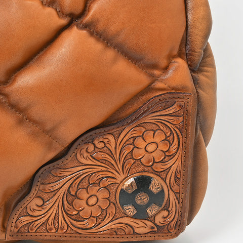 ADBGM840 American Darling Quilted Leather Western Shoulder Bag with Tooled Accent