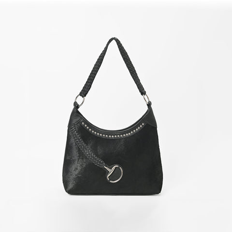 ADBGM974 Western Hair On Hide & Leather Braided Hobo Bag by American Darling