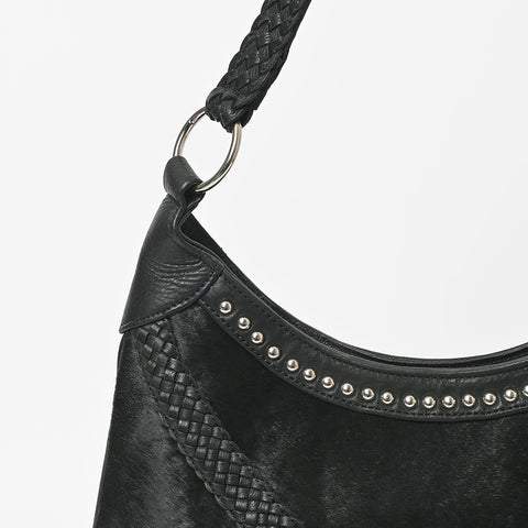 ADBGM974 Western Hair On Hide & Leather Braided Hobo Bag by American Darling