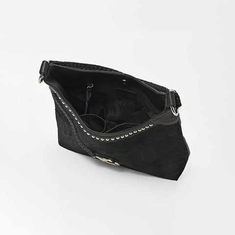 ADBGM974 Western Hair On Hide & Leather Braided Hobo Bag by American Darling