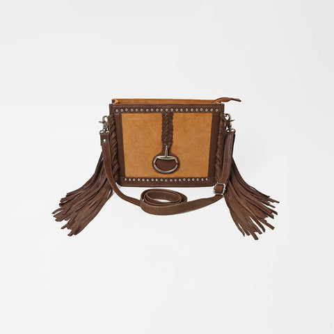ADBGM980 American Darling Suede & Leather Fringe Crossbody Bag
